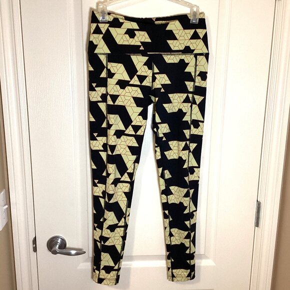 Oiselle Women's Capri Leggings Waistband Pocket Size 06 Geometric Activewear - Picture 1 of 9